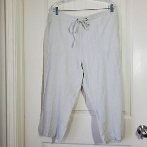 Linen Capri pants, size XL, tan, NWT